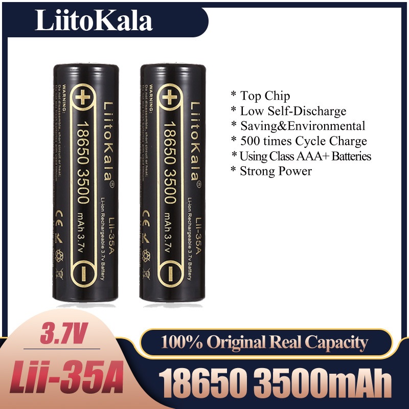 Vape Battery 18650 - 2-10 Buah LiitoKala Lii-35A 18650 3500MAh