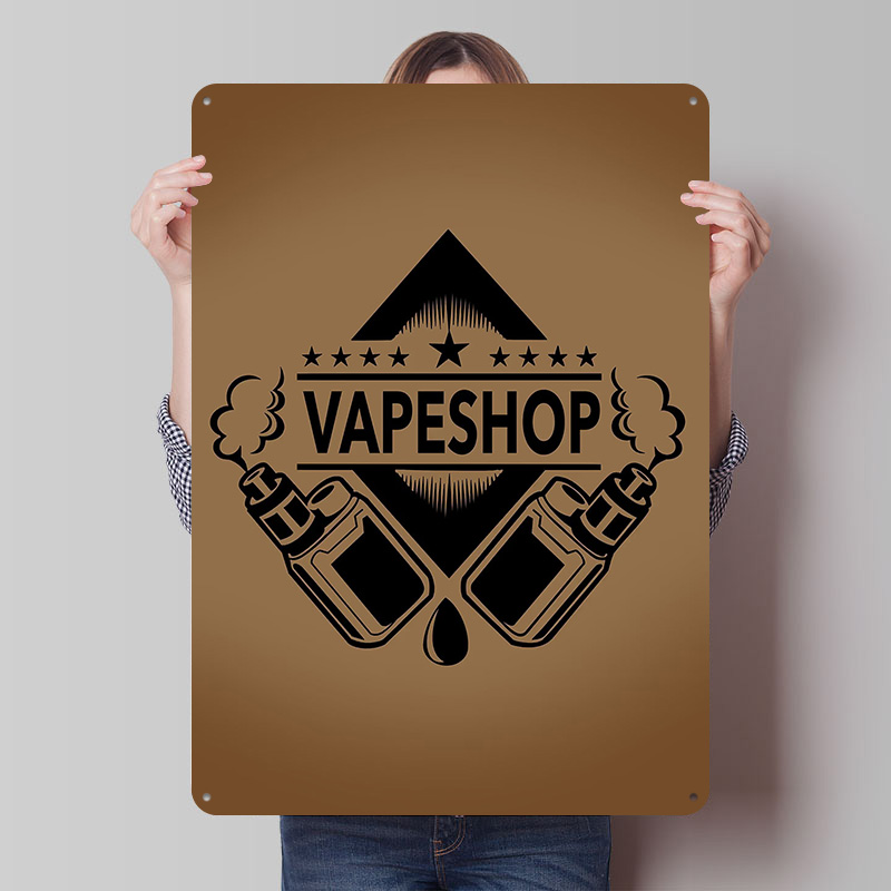 Vaping Shop - Poster Timah Logo Toko Vape, Seni