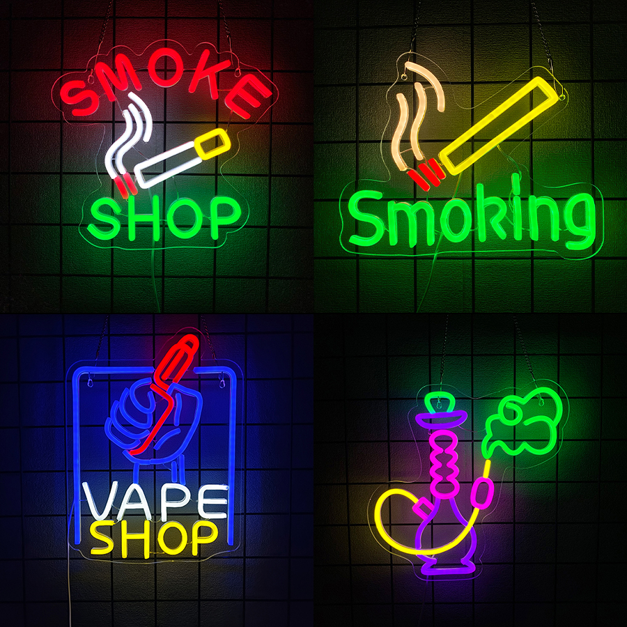 Vaping Shop - Papan Neon Rokok Untuk Dekorasi Dinding,