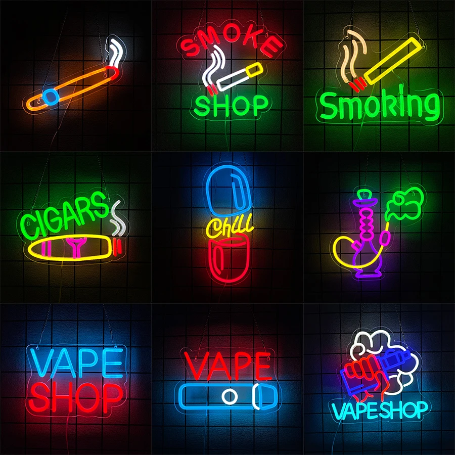 Vaping Shop - Layar Iklan LED USB Terang untuk