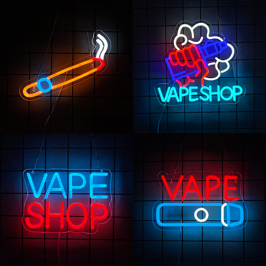 Vaping Shop - Neon Sign Seri Smoke Untuk Dekorasi