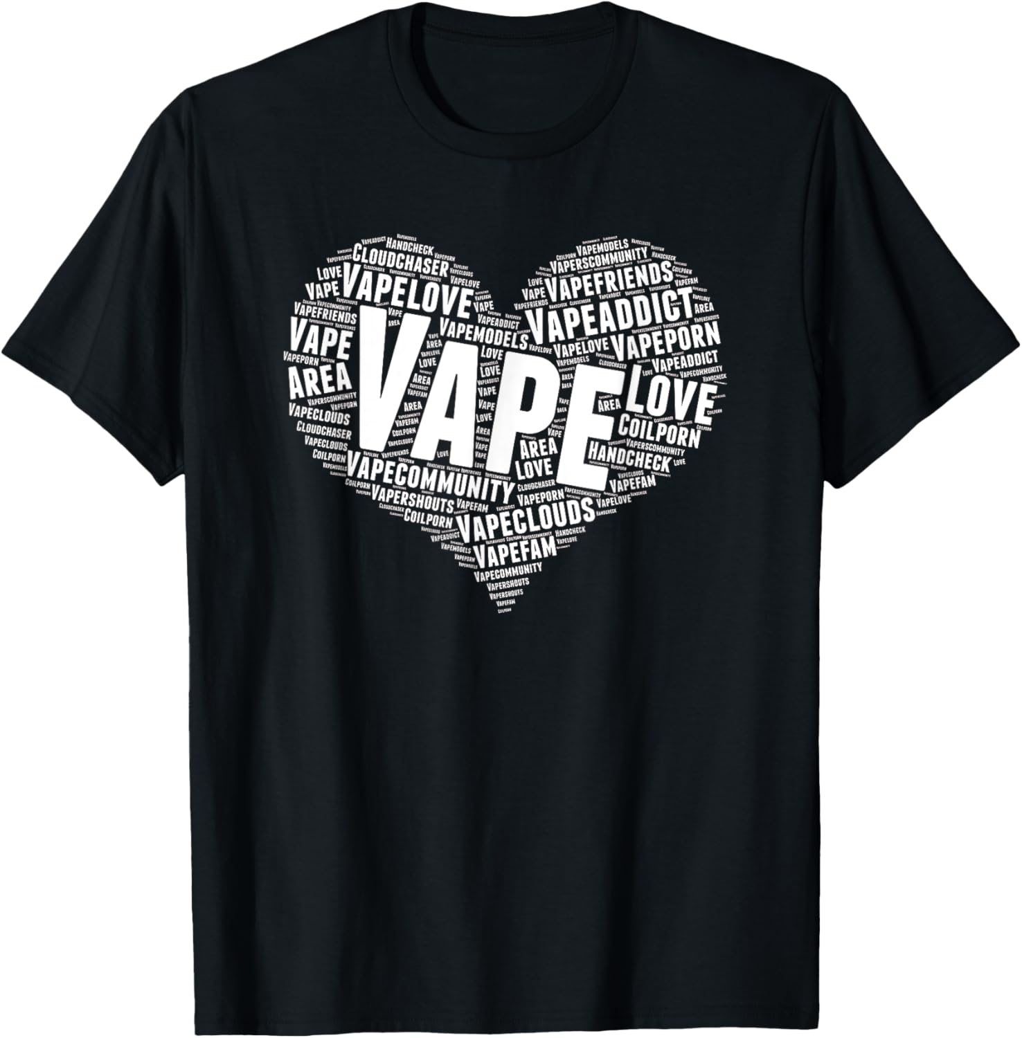 Vaping Shop - Kaos Grafis Vape Heart Word Cloud
