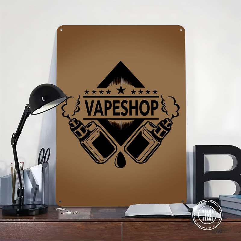 Poster Timah Logo Toko Vape, S - Vaping Shop ulasan dan harga